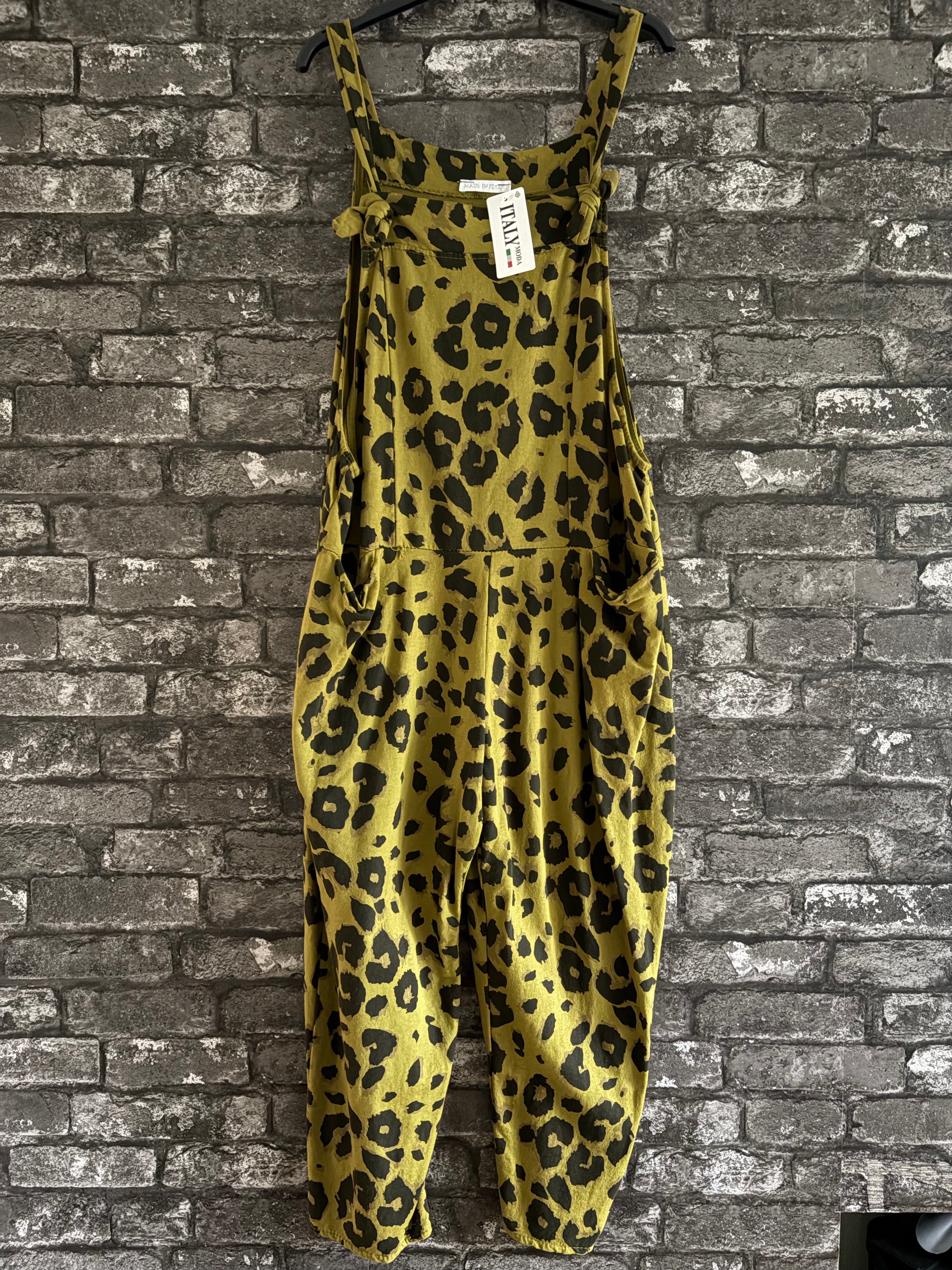 Leopard dungarees